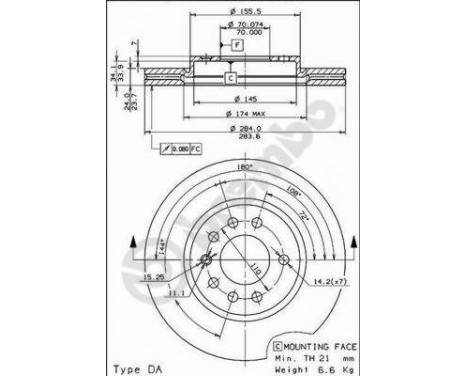 Brake Disc 09.5807.10 Brembo, Image 2