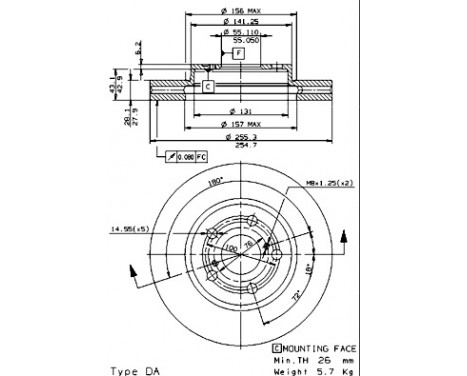 Brake Disc 09.5845.20 Brembo, Image 2