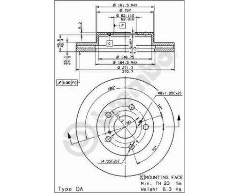 Brake Disc 09.5916.10 Brembo, Image 2
