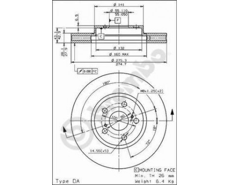 Brake Disc 09.6708.10 Brembo, Image 2