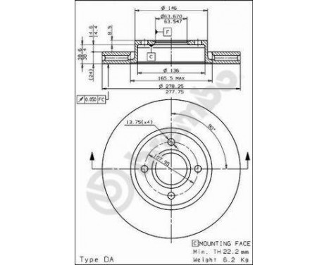 Brake Disc 09.6766.10 Brembo, Image 2