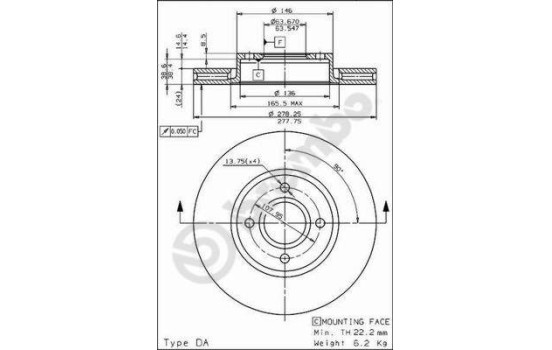 Brake Disc 09.6766.10 Brembo, Image 2