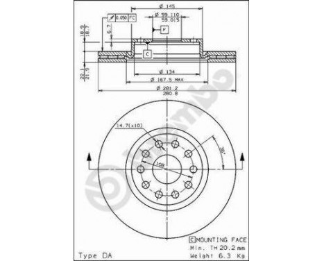 Brake Disc 09.6769.10 Brembo, Image 2