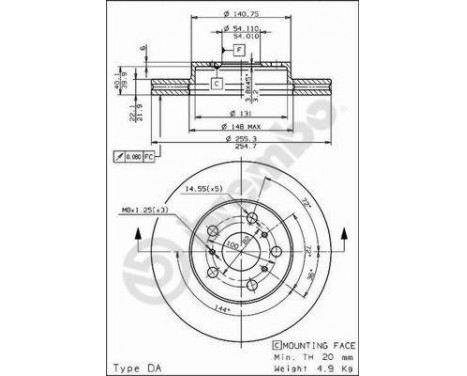 Brake Disc 09.6803.10 Brembo, Image 2