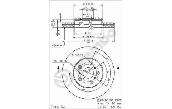 Brake Disc 09.6803.10 Brembo, Image 2