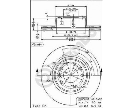 Brake Disc 09.6854.10 Brembo, Image 2