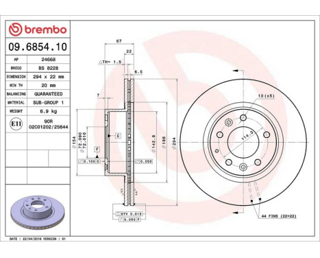 Brake Disc 09.6854.10 Brembo, Image 4