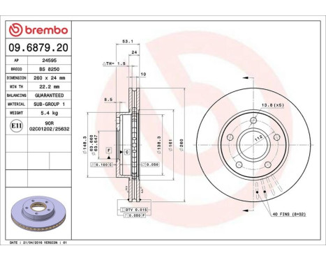 Brake Disc 09.6879.20 Brembo, Image 4