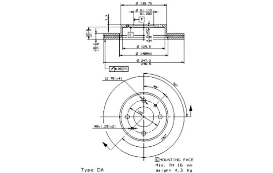 Brake Disc 09.6942.10 Brembo, Image 2