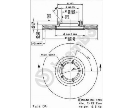 Brake Disc 09.6959.10 Brembo, Image 2