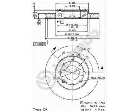 Brake Disc 09.7043.20 Brembo, Image 2