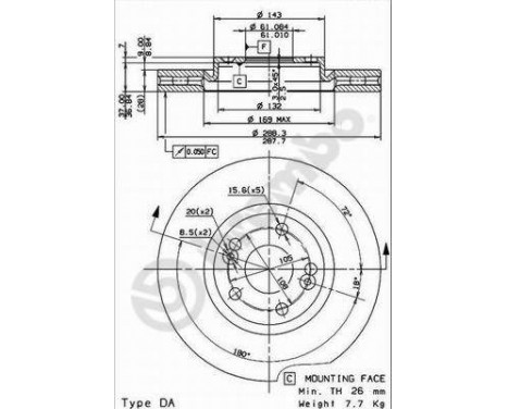 Brake Disc 09.7227.20 Brembo, Image 2