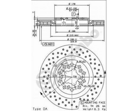 Brake Disc 09.7267.50 Brembo, Image 2