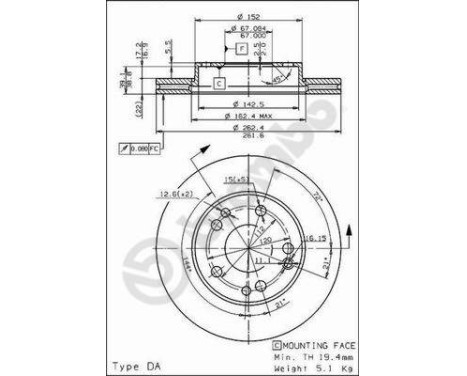 Brake Disc 09.7291.20 Brembo, Image 2