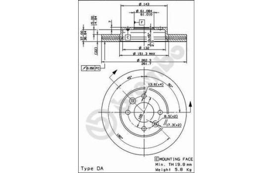 Brake Disc 09.7292.34 Brembo, Image 2