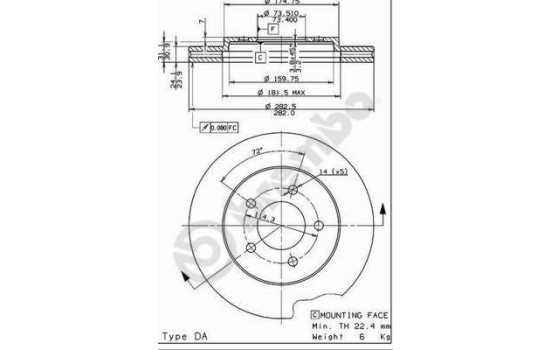 Brake Disc 09.7367.14 Brembo, Image 2