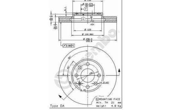 Brake Disc 09.7628.14 Brembo, Image 2