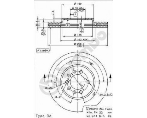 Brake Disc 09.7629.10 Brembo, Image 2