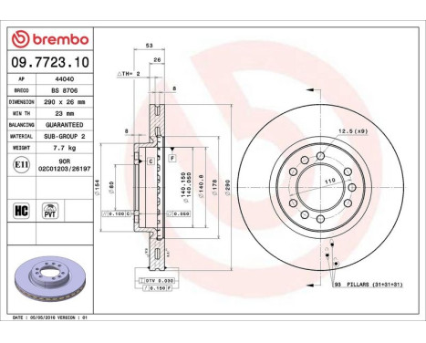 Brake Disc 09.7723.10 Brembo, Image 3