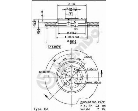 Brake Disc 09.7928.10 Brembo, Image 2