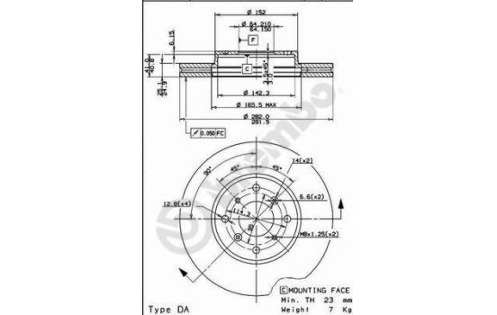 Brake Disc 09.7928.10 Brembo, Image 2
