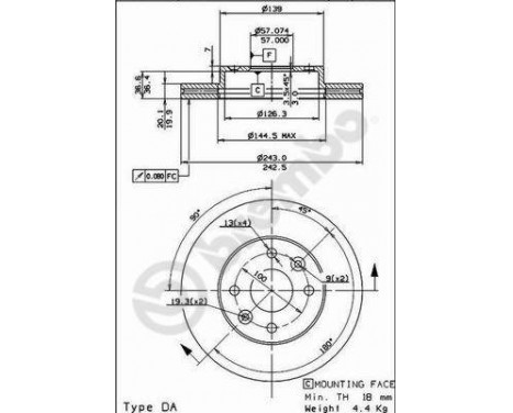 Brake Disc 09.8656.10 Brembo, Image 2