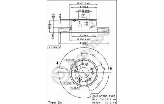 Brake Disc 09.8726.10 Brembo, Image 2