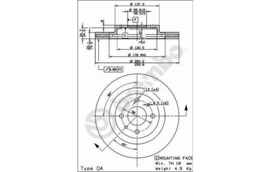 Brake Disc 09.8903.14 Brembo, Image 2