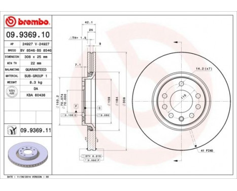 Brake Disc 09.9369.10 Brembo, Image 4