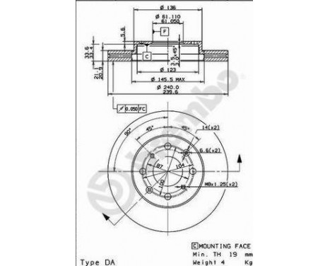 Brake Disc 09.9554.10 Brembo, Image 2