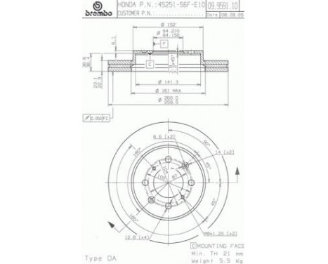 Brake Disc 09.9591.10 Brembo, Image 2