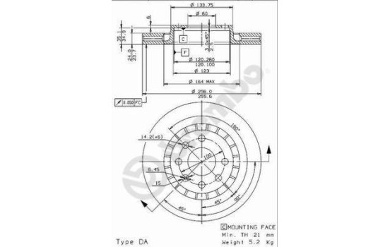 Brake Disc 09.9608.24 Brembo, Image 2