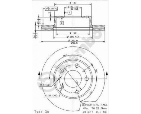 Brake Disc 09.9615.14 Brembo, Image 2