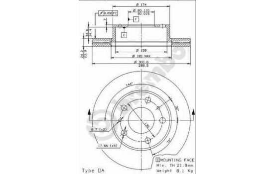 Brake Disc 09.9615.14 Brembo, Image 2