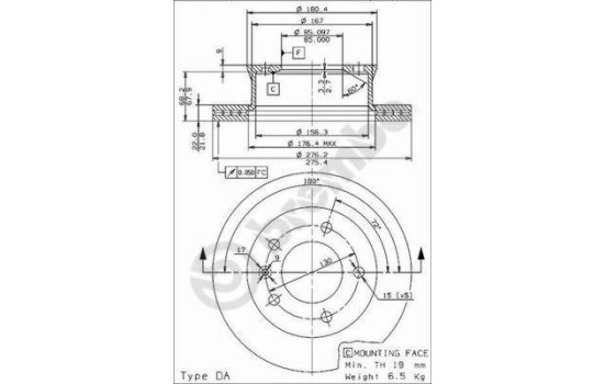 Brake Disc 09.9618.14 Brembo, Image 2