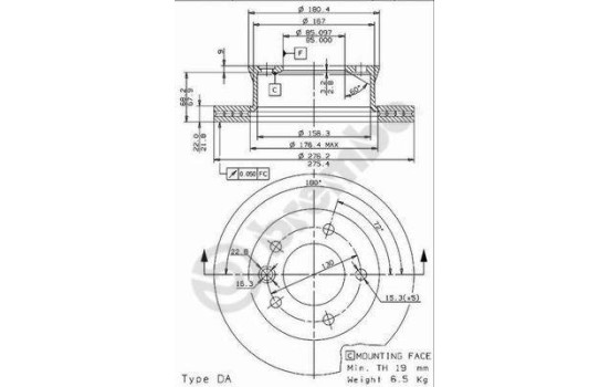 Brake Disc 09.9618.24 Brembo, Image 2