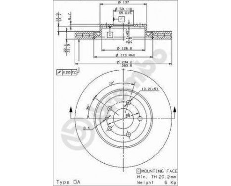 Brake Disc 09.9624.24 Brembo, Image 2