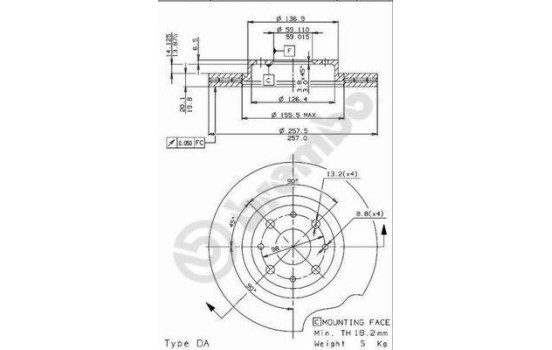 Brake Disc 09.9631.14 Brembo, Image 2
