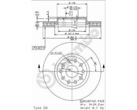 Brake Disc 09.9632.14 Brembo, Image 2