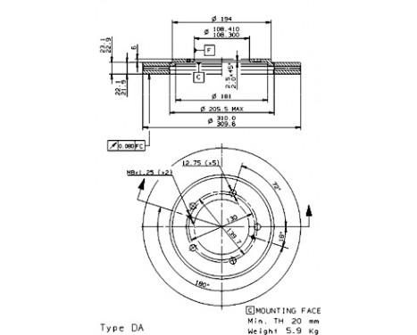 Brake Disc 09.9727.14 Brembo, Image 2