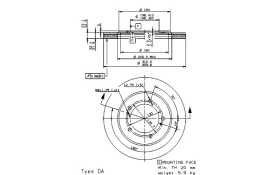 Brake Disc 09.9727.14 Brembo, Image 2