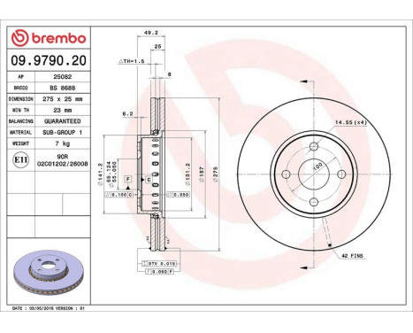 Brake Disc 09.9790.20 Brembo, Image 3