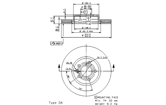 Brake Disc 09.9797.10 Brembo, Image 2