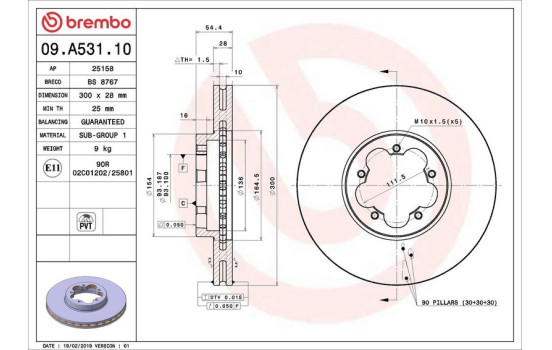 Brake Disc 09.A531.10 Brembo, Image 3