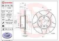 Brake disc 09.C114.75 Brembo