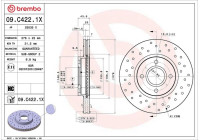 Brake disc 09.C422.1X Brembo