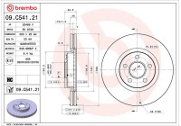 Brake disc 09.C541.21 Brembo