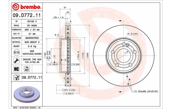 Brake disc 09.D772.11 ABS