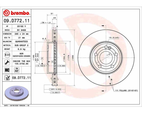 Brake disc 09.D772.11 Brembo