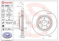 Brake disc 09.D993.11 Brembo